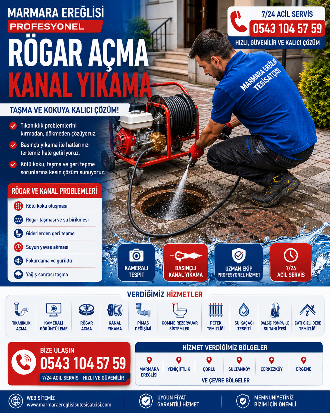 Marmara Ereğlisi Rögar Açma ve Kanal Yıkama Hizmeti Taşma Sorunlarını Büyümeden Çözün