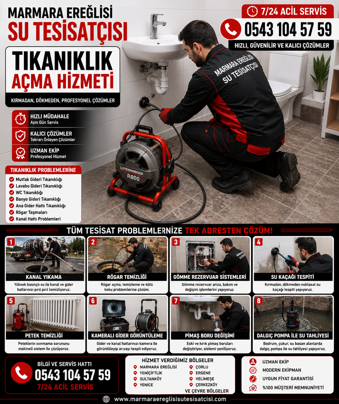 Marmara Ereğlisi Tıkanıklık Açma Hizmeti Kırmadan Profesyonel Çözümler