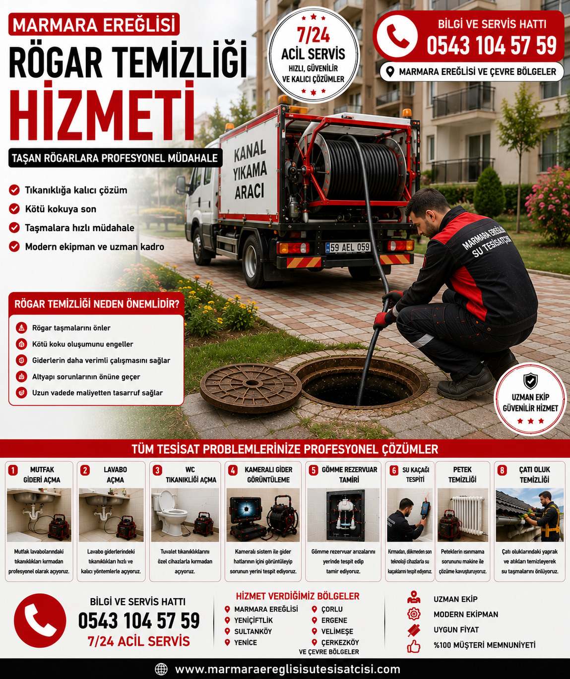 Marmara Ereğlisi Rögar Temizliği Hizmeti Taşan Rögarlara Profesyonel Müdahale